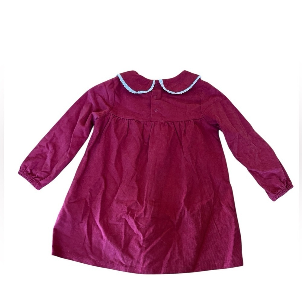 Rabbit + Bear Pink Corduroy Dress Embroidered Collar with Tights 2PC Set 3T - Picture 2 of 10